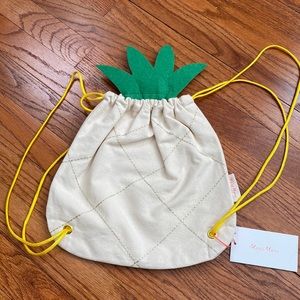 Meri Meri Pineapple Cinch Backpack with 3D Felt Stem-NWT